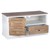 Tablero bajo de TV natural/blanco, 110x35x57 cm, con cajón y armario, de madera de mango
