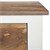Table console naturelle/blanche, 60x35x80 cm, avec 2 tiroirs, en bois de manguier
