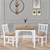 Esstisch mit zwei Stühlen und Wanduhr Natur/Weiß aus Mangoholz WOMO-DESIGN