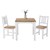 Esstisch mit zwei Stühle 80x80x76 cm Natur/Weiß aus Mangoholz WOMO-DESIGN
