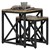 WOMO-DESIGN set de 2 tables d'appoint naturel/noir, 40x35 / 50x45 cm, en bois de manguier et métal