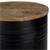 WOMO-DESIGN bijzettafel rond, naturel/zwart, Ø 40 x 55 cm, mangohout en metaal met poedercoating