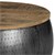 Table basse ronde WOMO-DESIGN, naturelle/argentée, Ø 60 x 38 cm, en bois de manguier et métal