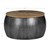 WOMO-DESIGN coffee table round, natural/silver, Ø 60 x 38 cm, made of mango wood and metal