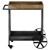 Wózek do serwowania WOMO-DESIGN naturalny/czarny, z 2 pólkami, 60x40x80 cm, wykonany z litego drewna mango i metalu malowanego proszkowo