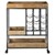 WOMO-DESIGN serving trolley natural, 72x41x85 cm, on castors with shelves bottle holders, made of solid acacia wood and metal