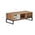 TV stolek se 2 zásuvkami 110x50x40 cm z akátového dreva a dreveného prahu s kovovými nohami WOMO-Design