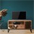 TV lowboard med 2 skuffer 100x50x40 cm lavet af akacietræ og tærskeltræ med metalben WOMO-Design