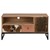 WOMO-DESIGN TV lowboard con 2 cassetti, 100x50x40 cm, acacia e legno di soglia con gambe in metallo