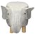 WOMO-DESIGN sgabello animale elefante marrone, 65x35x30 cm, in similpelle