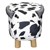 WOMO-DESIGN dierenkrukje koe wit/zwart, 64x31x37 cm, gemaakt van imitatieleer