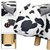 WOMO-DESIGN vaca de fezes de animais branco/preto, 64x31x37 cm, feito de imitação de couro