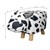 Taburet pentru animale vaca 64x31x37 cm alb/negru din imita?ie de piele WOMO-Design