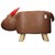 WOMO-DESIGN fezes de vitela de animal castanho/vermelho, 68x30x37 cm, feitas de imitação de couro