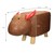 Animal skammel kalv 68x30x37 cm brun/rød i kunstlæder WOMO Design