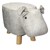 WOMO-DESIGN animal stool hippo white/grey, 65x31x37 cm, made of imitation leather