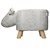WOMO-DESIGN stolek dla zwierzat hipopotam bialy/szary, 65x31x37 cm, wykonany z imitacji skóry