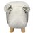WOMO-DESIGN tabouret animal hippo blanc/gris, 65x31x37 cm