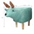 WOMO-DESIGN dierenkruk eland turkoois, 69x31x48 cm, gemaakt van imitatieleer