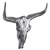 WOMO-DESIGN Skull with horns sculpture silver, 70x58 cm, aluminium