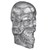 WOMO-DESIGN Deco Skull rzezba scienna srebrna, 42x30 cm, z wykonczeniem niklowym, wykonana z aluminium