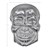 WOMO-DESIGN Déco Crâne sculpture murale argent, 42x30 cm, avec finition nickel, en aluminium