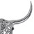 WOMO-DESIGN Crâne avec cornes sculpture argent, 57x35 cm, aluminium
