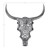 WOMO-DESIGN Cranio con corna scultura argento, 57x35 cm, alluminio