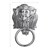 WOMO-DESIGN portasciugamani con motivo di testa di leone argento, 10x31 cm, in alluminio nichelato