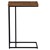 WOMO-DESIGN mesa lateral natural/preto, 40x25x60 cm, feita de madeira de manga maciça com estrutura metálica revestida a pó