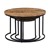 WOMO-DESIGN set de 3 tables d'appoint naturel/noir, Ø 67/50/35 cm, en bois de manguier massif et structure en métal thermolaqué