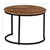 WOMO-DESIGN set of 3 side tables natural/black, Ø 67/50/35 cm, made of solid mango wood and powder coated metal frame