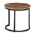 Conjunto WOMO-DESIGN de 3 mesas laterais naturais/preto, Ø 67/50/35 cm, feitas de madeira de manga maciça e estrutura metálica revestida a pó