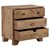 WOMO-DESIGN bedside table natural with 3 drawers, 58x60x35 cm, made of solid mango wood and MDF