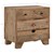 WOMO-DESIGN bedside table natural with 3 drawers, 58x60x35 cm, made of solid mango wood and MDF