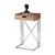 Table d'appoint WOMO-DESIGN avec tiroir naturel/argenté, 45x35x76 cm, bois de manguier massif et acier inoxydable