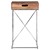 Tavolino WOMO-DESIGN con cassetto naturale/argento, 45x35x76 cm, legno massiccio di mango e acciaio inossidabile