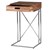 WOMO-DESIGN stolik boczny z szuflada naturalny/srebrny, 45x35x76 cm, lite drewno mango i stal nierdzewna