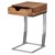 WOMO-DESIGN side table with drawer, natural/silver, 30x39x59 cm, rectangular, made of solid mango wood and stainless steel