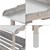 Ültetoasztal nikkelezett munkalappal Szürke mázas 80x78x35 cm fenyofából és nikkelezett fémbol WOMO-Design
