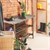 Rostlinný stul s poniklovanou pracovní deskou šedý glazovaný 80x78x35 cm z borovicového dreva a poniklovaného kovu WOMO-Design