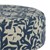 Sitzhocker Blau/Beige 38x36 cm aus Stoffbezug mit Holzbeine  WOMO-Design