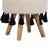 Sitzhocker 38x36 cm weiß/schwarz aus Stoffbezug mit Holzbeine WOMO-DESIGN