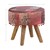Sitzhocker 38x36 cm rot aus Stoffbezug mit Holzbeine WOMO-DESIGN