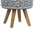 Sitzhocker Blau/Beige 38x36 cm mit Holzbeinen  WOMO-Design