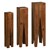 WOMO-DESIGN 3er Set Dekosäulen, quadratisch, braun, aus Akazienholz