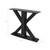 Tischbeine 2er Set 80x72,5x13 cm Schwarz aus Massivholz WOMO-Design
