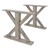 Tischbeine 2er Set 80x72,5x13 cm Grau aus Massivholz WOMO-Design