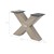 Tischbeine 2er Set 49x38x10 cm Grau aus Massivholz WOMO-Design