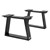 Tischbeine 2er Set 49,5x38x9,5 cm Schwarz aus Massivholz WOMO-Design